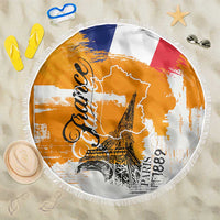 Bastille Day Beach Blanket France Typography Art Grunge Style
