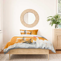 Bastille Day Bedding Set France Typography Art Grunge Style