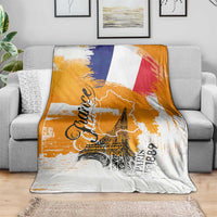 Bastille Day Blanket France Typography Art Grunge Style