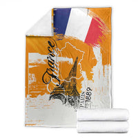 Bastille Day Blanket France Typography Art Grunge Style