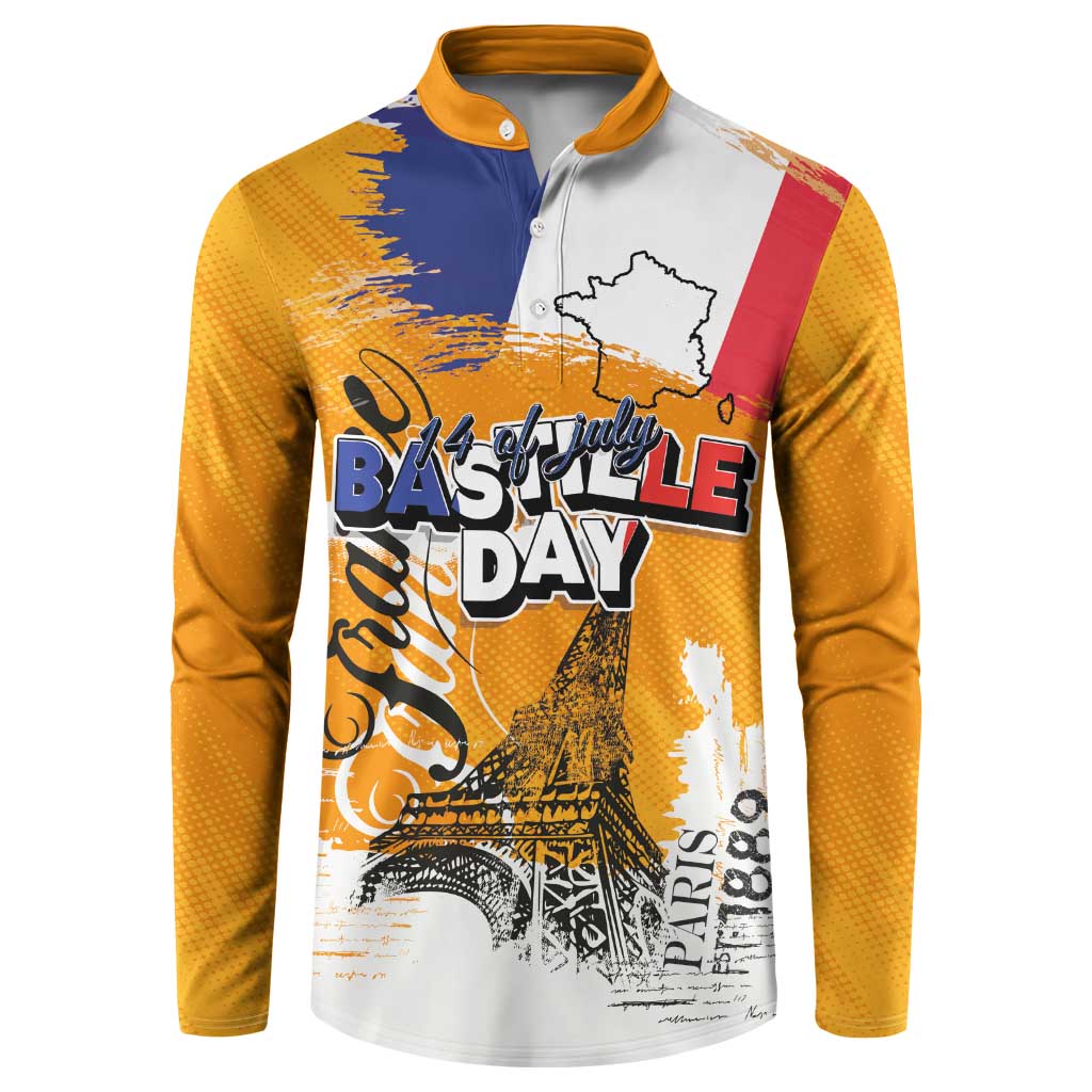 Bastille Day Button Sweatshirt France Typography Art Grunge Style