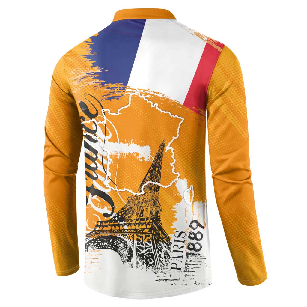 Bastille Day Button Sweatshirt France Typography Art Grunge Style