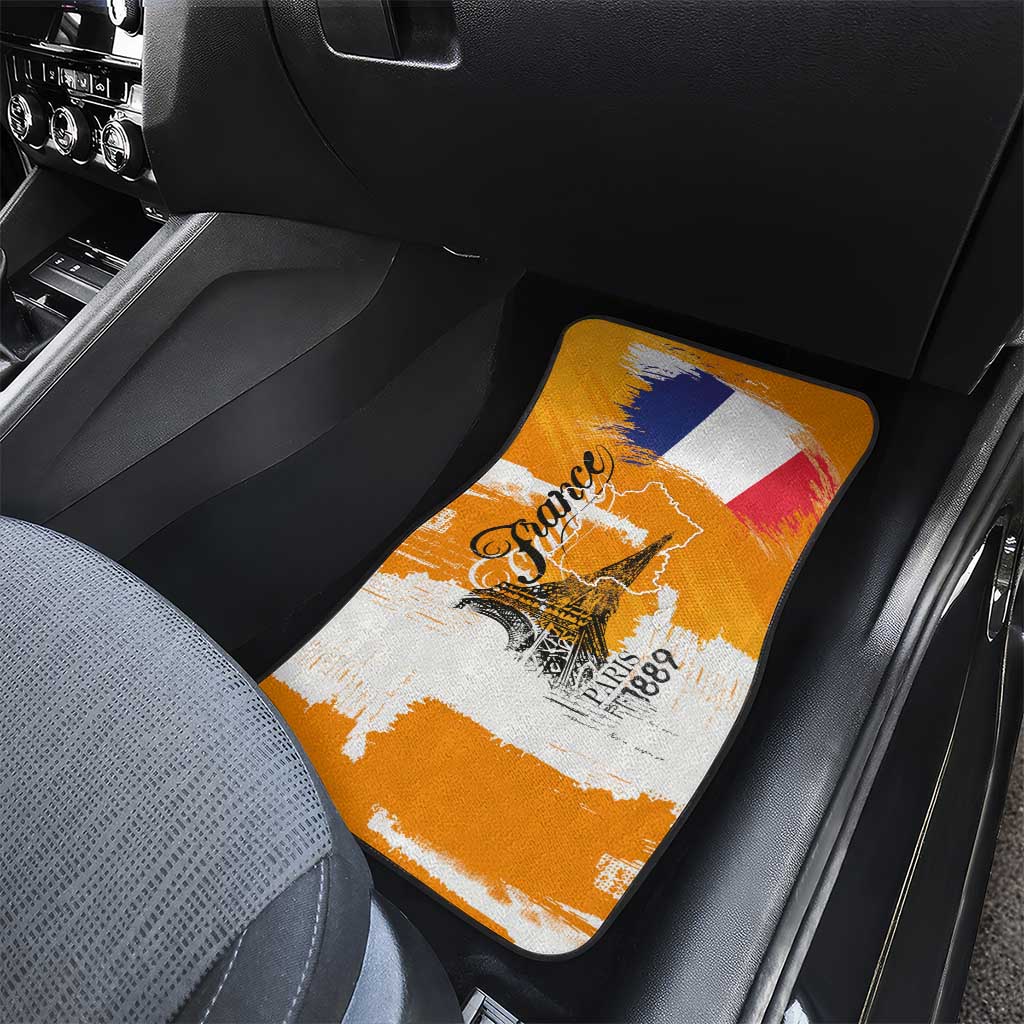 Bastille Day Car Mats France Typography Art Grunge Style
