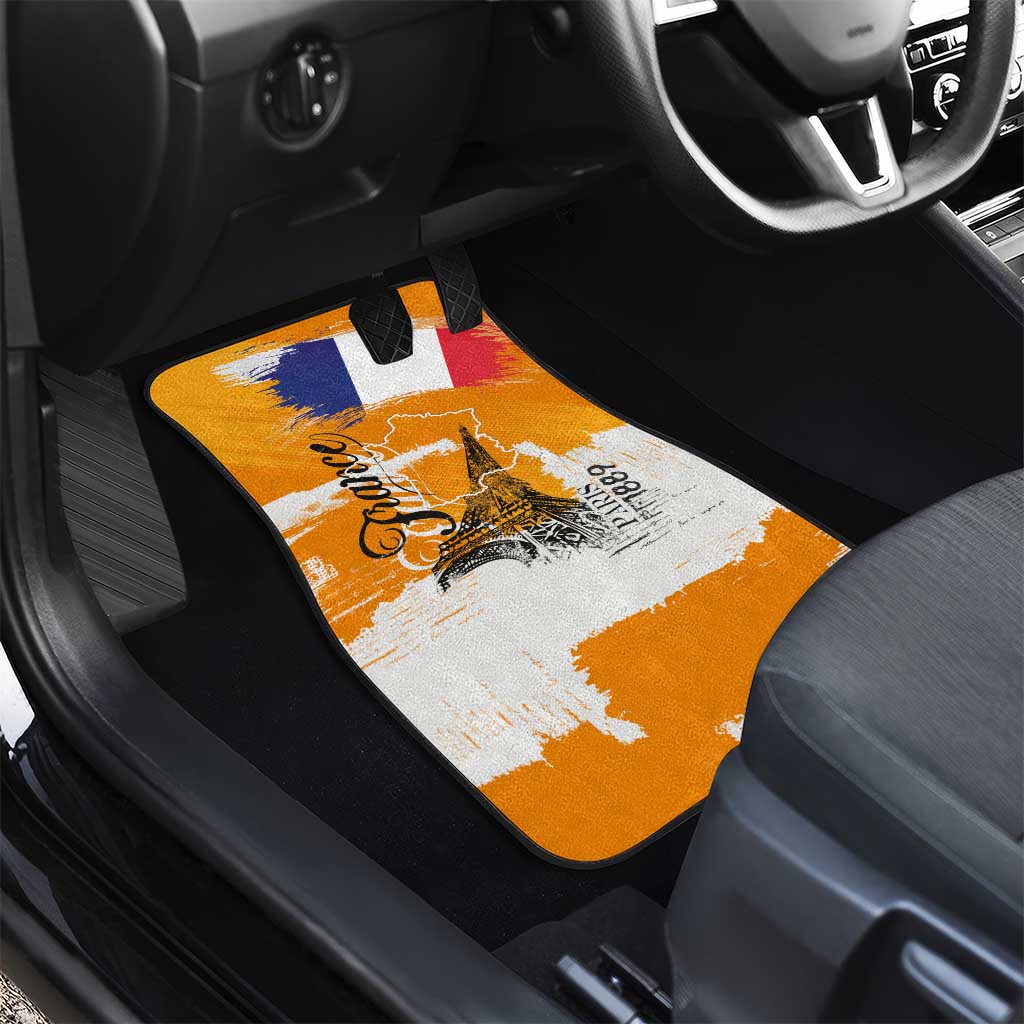 Bastille Day Car Mats France Typography Art Grunge Style