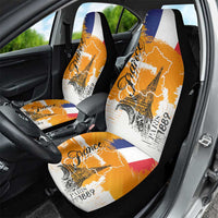 Bastille Day Car Seat Cover France Typography Art Grunge Style