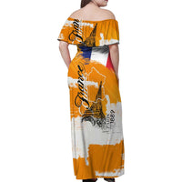 Bastille Day Family Matching Off Shoulder Maxi Dress and Hawaiian Shirt France Typography Art Grunge Style