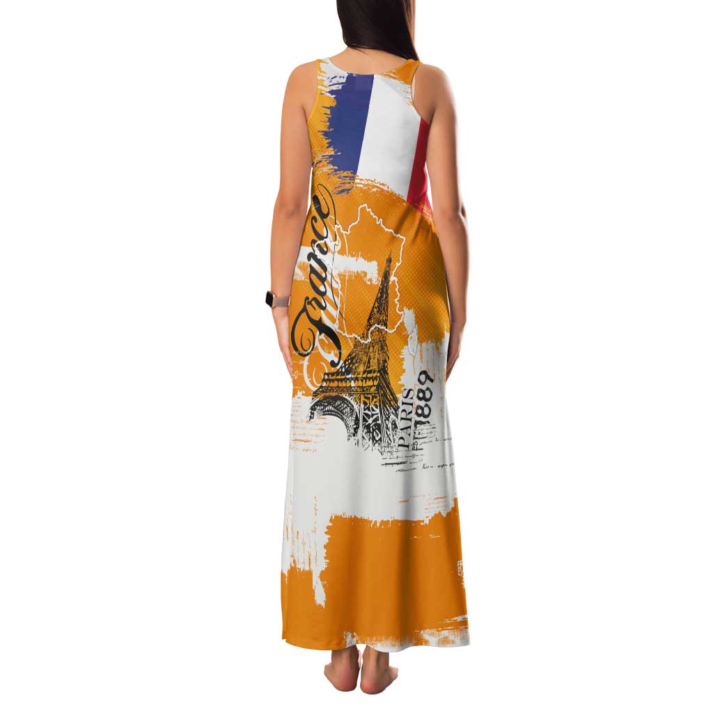 Bastille Day Family Matching Tank Maxi Dress and Hawaiian Shirt France Typography Art Grunge Style