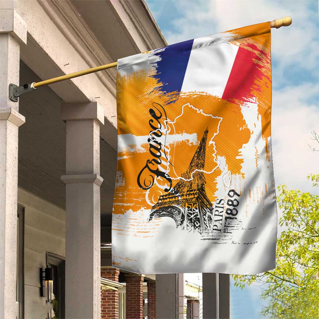 Bastille Day Garden Flag France Typography Art Grunge Style