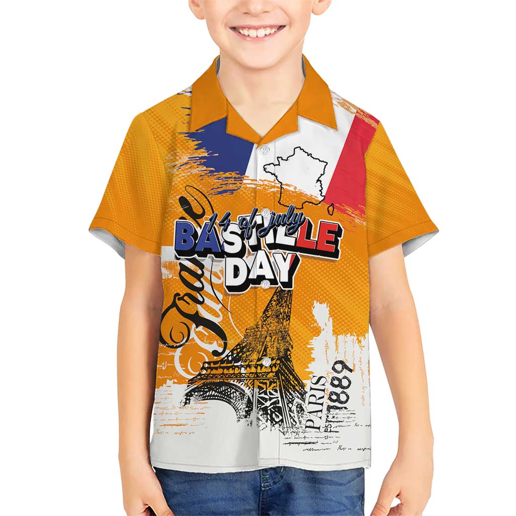 Bastille Day Hawaiian Shirt France Typography Art Grunge Style