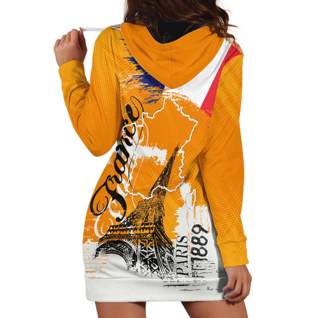 Bastille Day Hoodie Dress France Typography Art Grunge Style