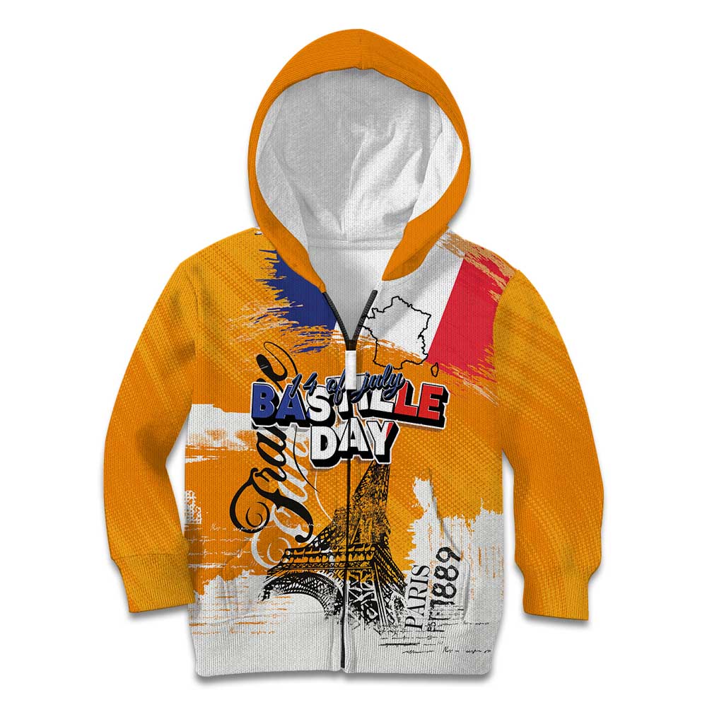 Bastille Day Kid Hoodie France Typography Art Grunge Style