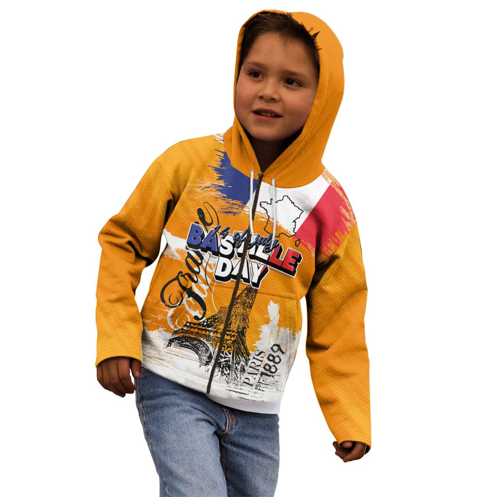 Bastille Day Kid Hoodie France Typography Art Grunge Style