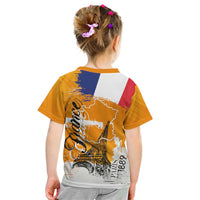 Bastille Day Kid T Shirt France Typography Art Grunge Style