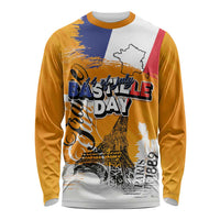 Bastille Day Long Sleeve Shirt France Typography Art Grunge Style