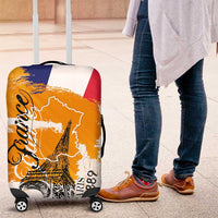 Bastille Day Luggage Cover France Typography Art Grunge Style
