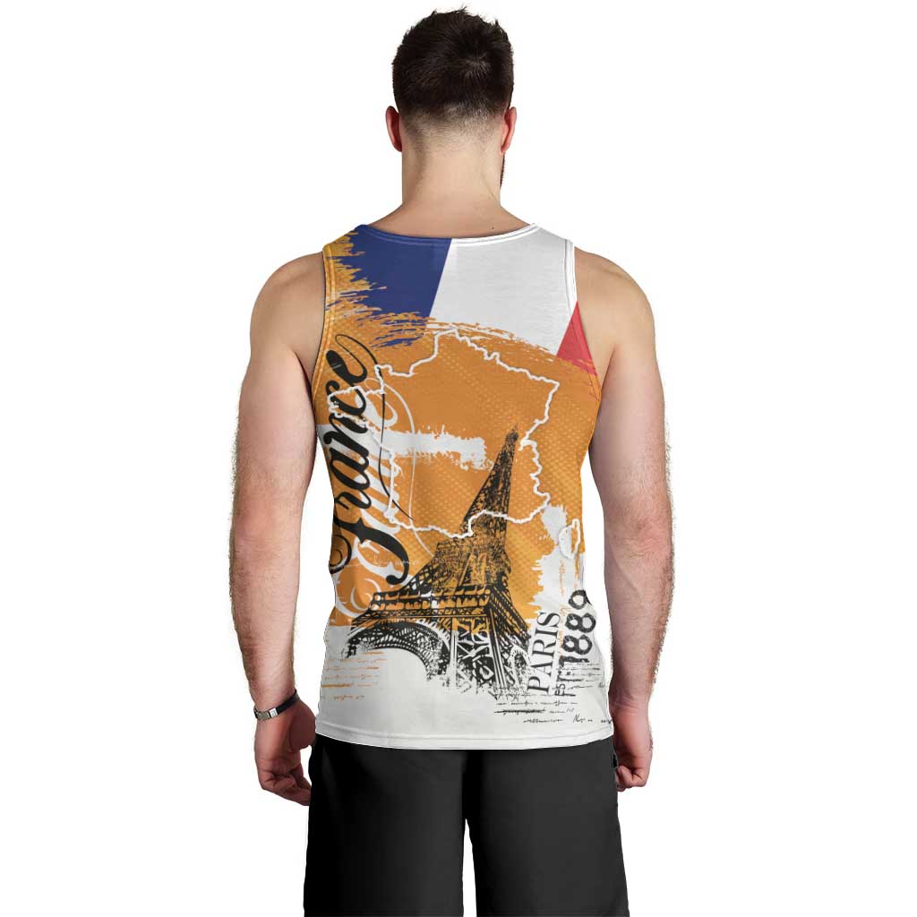 Bastille Day Men Tank Top France Typography Art Grunge Style