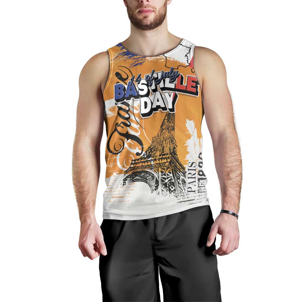 Bastille Day Men Tank Top France Typography Art Grunge Style
