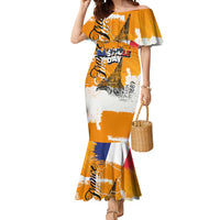 Bastille Day Mermaid Dress France Typography Art Grunge Style