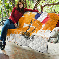 Bastille Day Quilt France Typography Art Grunge Style