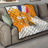 Bastille Day Quilt France Typography Art Grunge Style