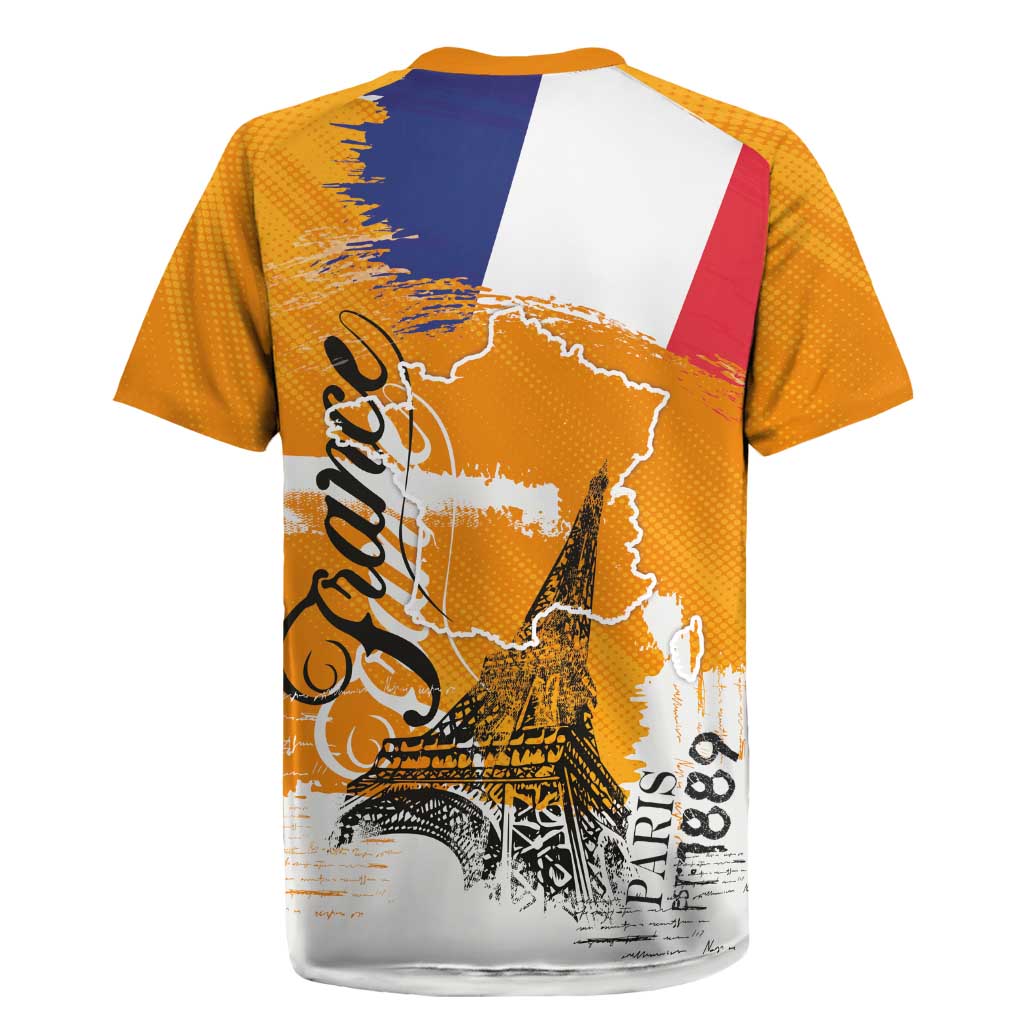 Bastille Day Rugby Jersey France Typography Art Grunge Style
