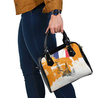 Bastille Day Shoulder Handbag France Typography Art Grunge Style