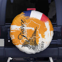 Bastille Day Spare Tire Cover France Typography Art Grunge Style