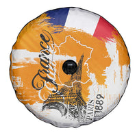 Bastille Day Spare Tire Cover France Typography Art Grunge Style