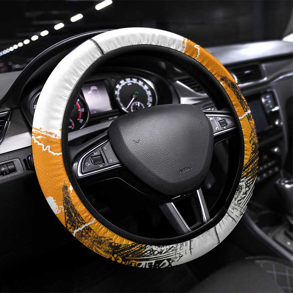 Bastille Day Steering Wheel Cover France Typography Art Grunge Style