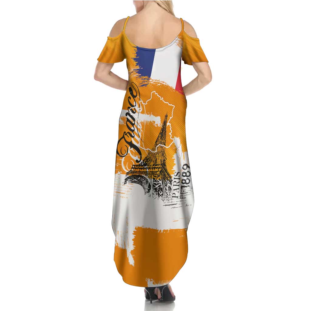 Bastille Day Summer Maxi Dress France Typography Art Grunge Style