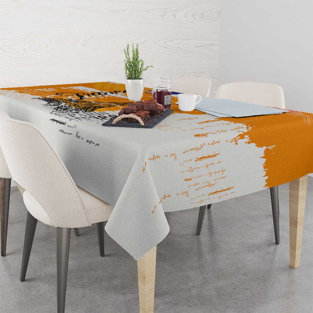 Bastille Day Tablecloth France Typography Art Grunge Style