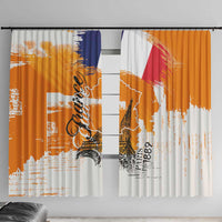 Bastille Day Window Curtain France Typography Art Grunge Style
