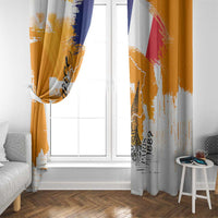 Bastille Day Window Curtain France Typography Art Grunge Style