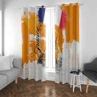 Bastille Day Window Curtain France Typography Art Grunge Style