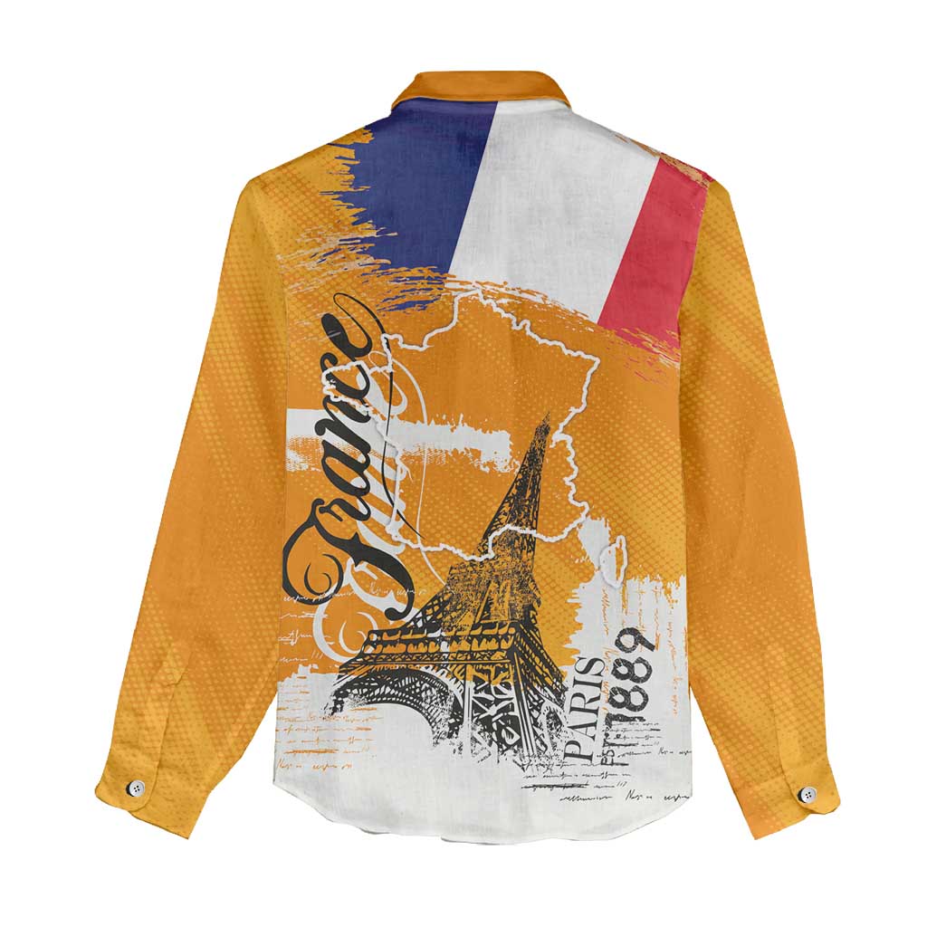 Bastille Day Women Casual Shirt France Typography Art Grunge Style