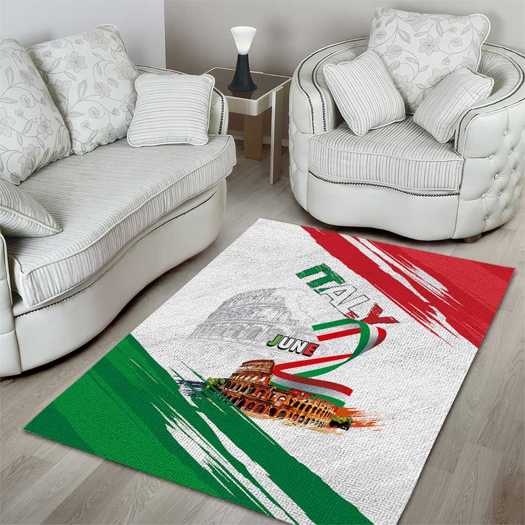Italian National Day Area Rug Festa della Repubblica-The Colosseum Grunge Style