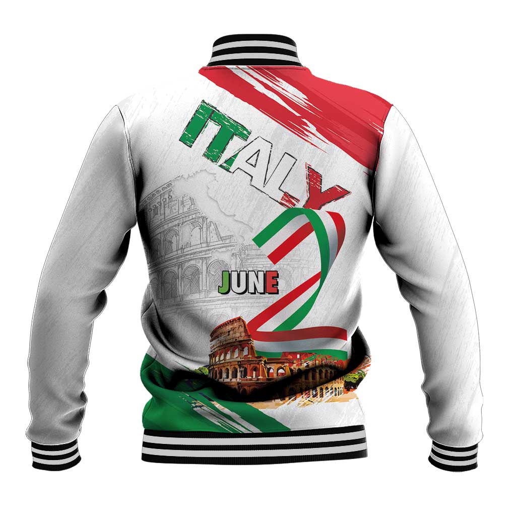 Italian National Day Baseball Jacket Festa della Repubblica-The Colosseum Grunge Style