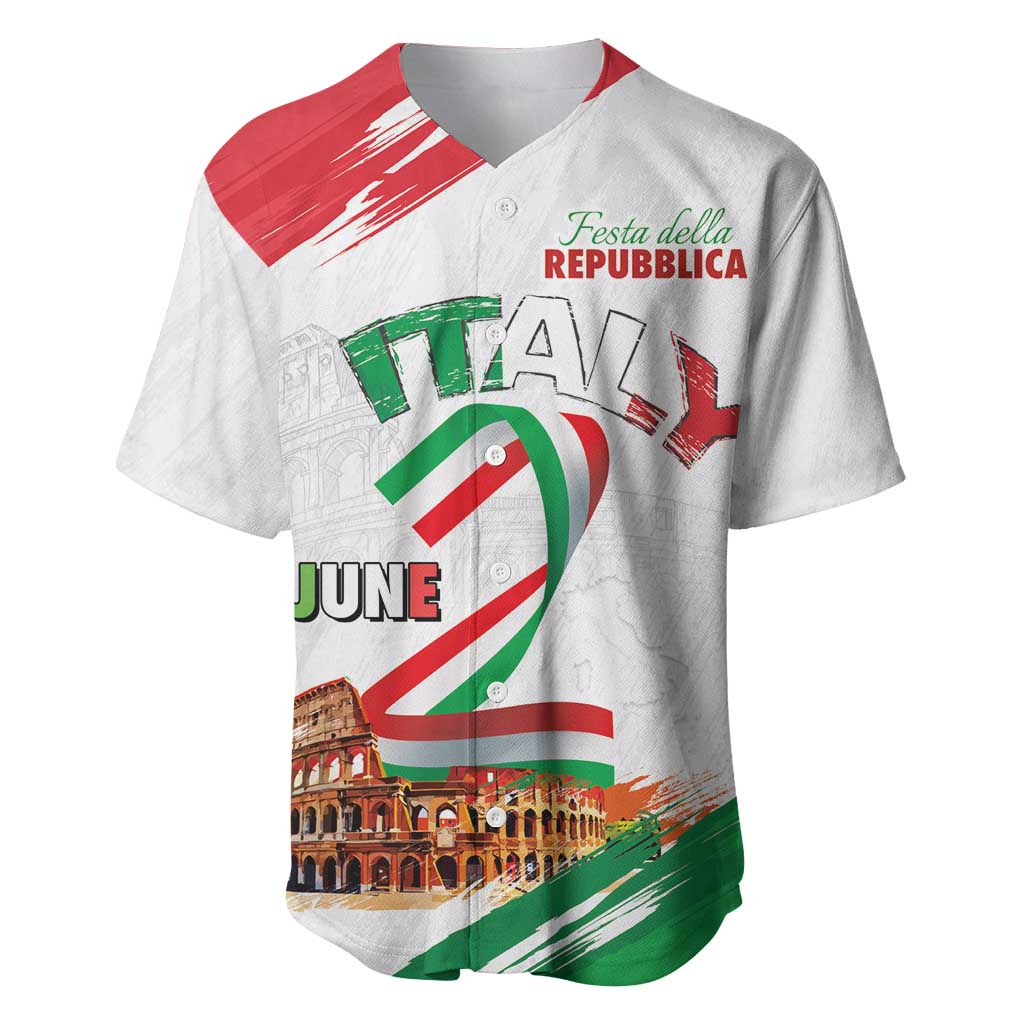 Italian National Day Baseball Jersey Festa della Repubblica-The Colosseum Grunge Style