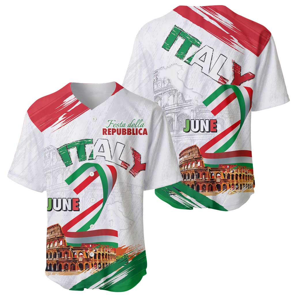 Italian National Day Baseball Jersey Festa della Repubblica-The Colosseum Grunge Style