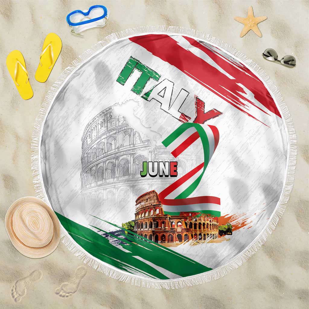 Italian National Day Beach Blanket Festa della Repubblica-The Colosseum Grunge Style