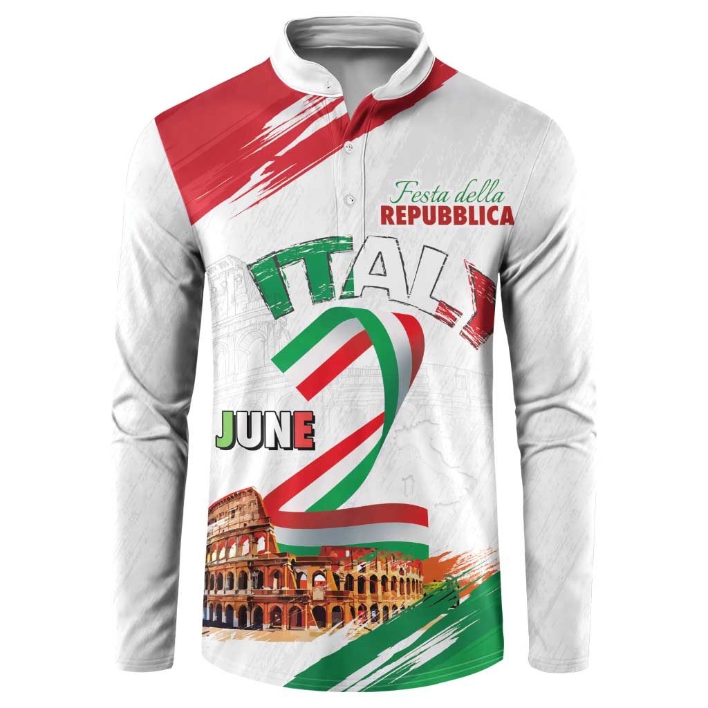 Italian National Day Button Sweatshirt Festa della Repubblica-The Colosseum Grunge Style