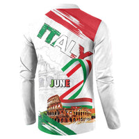 Italian National Day Button Sweatshirt Festa della Repubblica-The Colosseum Grunge Style