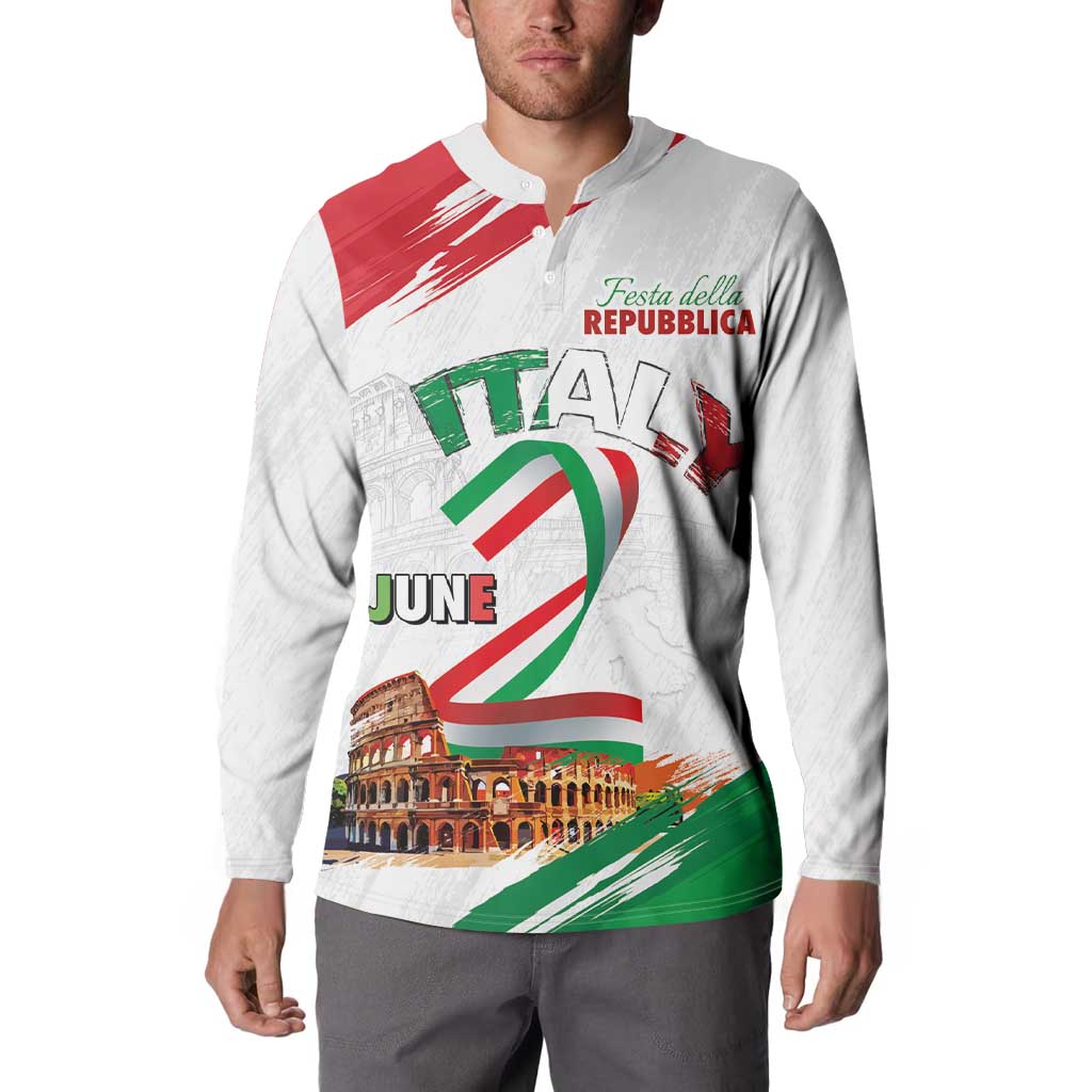 Italian National Day Button Sweatshirt Festa della Repubblica-The Colosseum Grunge Style