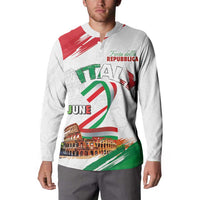 Italian National Day Button Sweatshirt Festa della Repubblica-The Colosseum Grunge Style