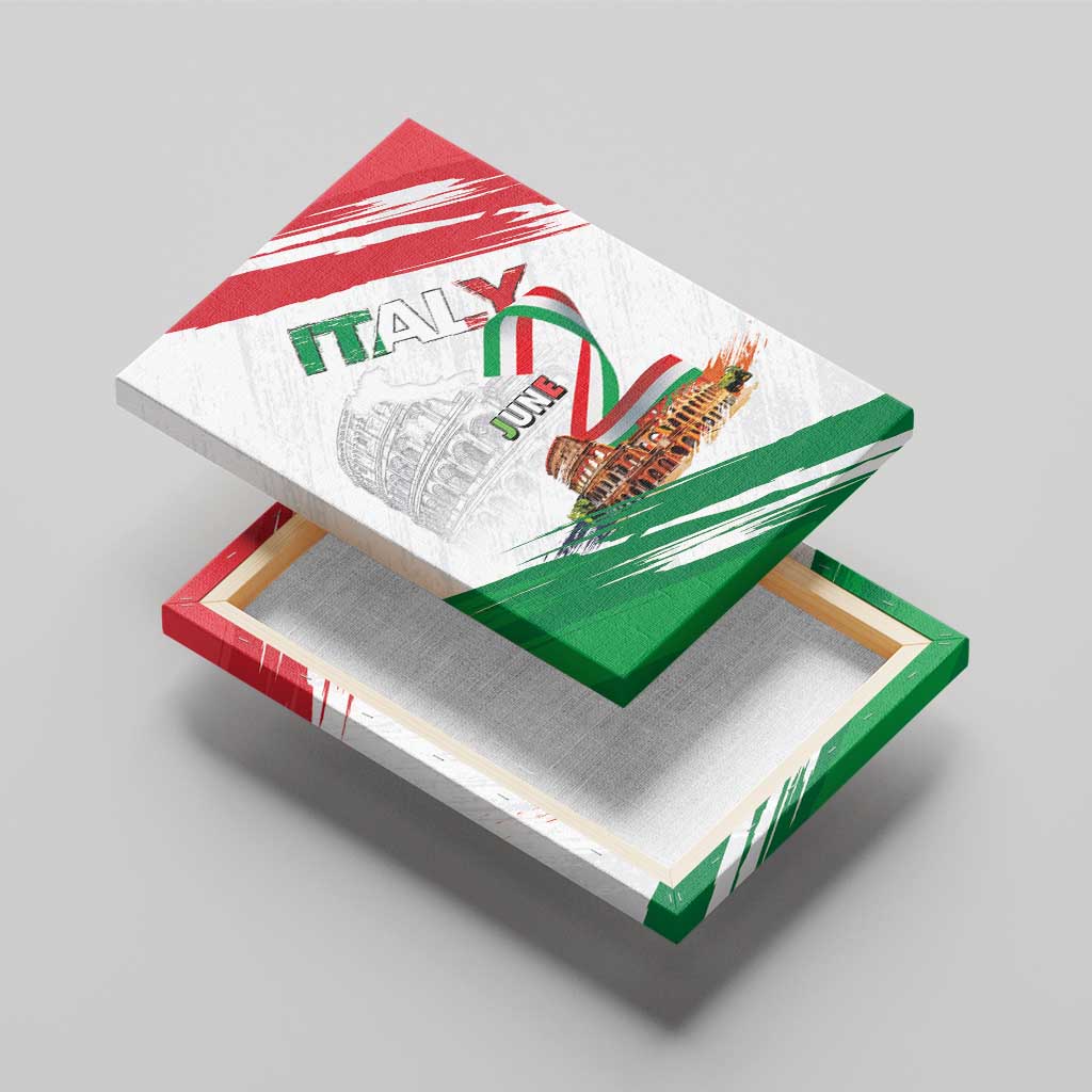 Italian National Day Canvas Wall Art Festa della Repubblica-The Colosseum Grunge Style