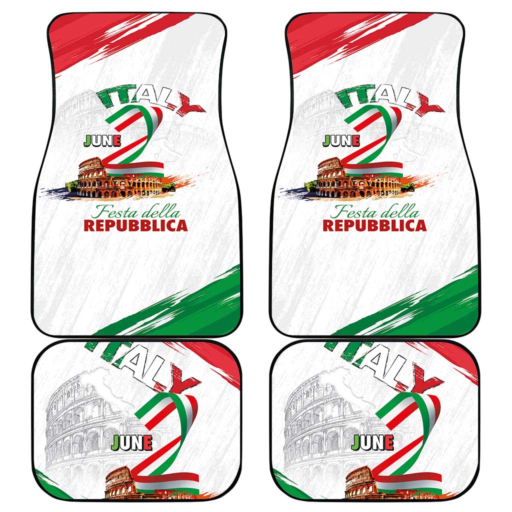 Italian National Day Car Mats Festa della Repubblica-The Colosseum Grunge Style