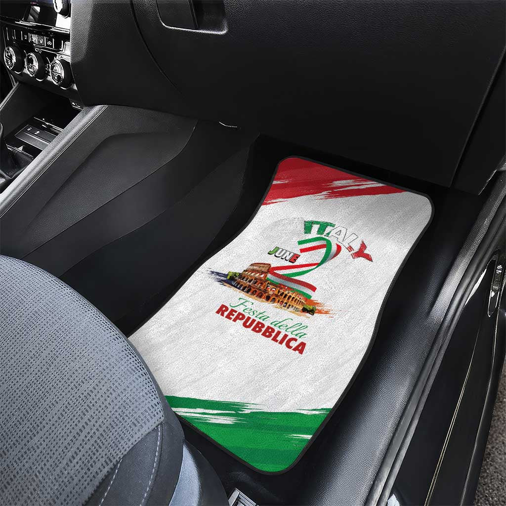 Italian National Day Car Mats Festa della Repubblica-The Colosseum Grunge Style
