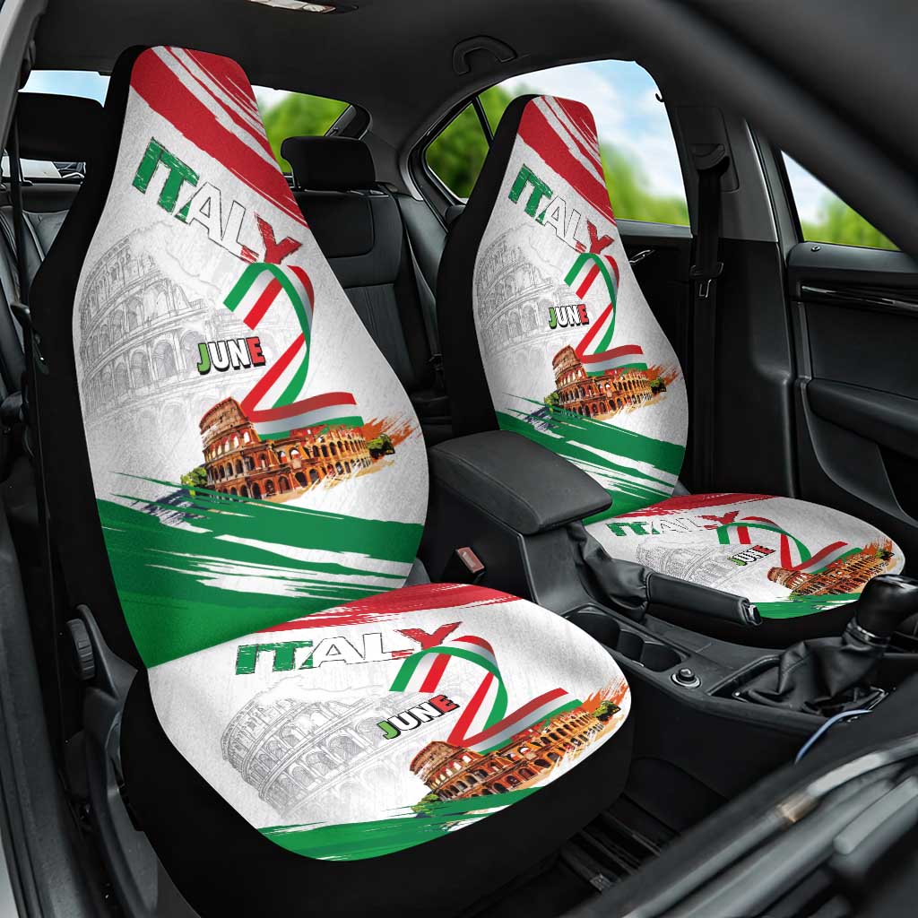 Italian National Day Car Seat Cover Festa della Repubblica-The Colosseum Grunge Style