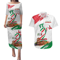Italian National Day Couples Matching Puletasi and Hawaiian Shirt Festa della Repubblica-The Colosseum Grunge Style
