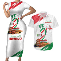 Italian National Day Couples Matching Short Sleeve Bodycon Dress and Hawaiian Shirt Festa della Repubblica-The Colosseum Grunge Style